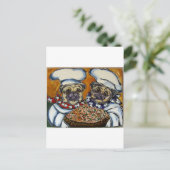 Pug Chef Briefkaart (Staand voorkant)