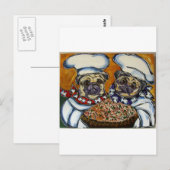 Pug Chef Briefkaart (Voorkant / Achterkant)