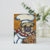 Pug Chef Briefkaart (Staand voorkant)