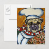 Pug Chef Briefkaart (Voorkant / Achterkant)