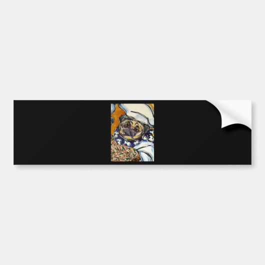 Pug Chef Bumpersticker (Voorkant)