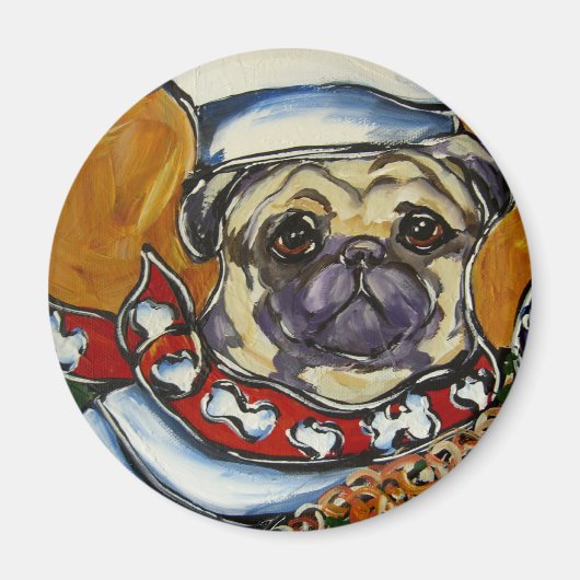 Pug Chef Magneet (Voorkant)