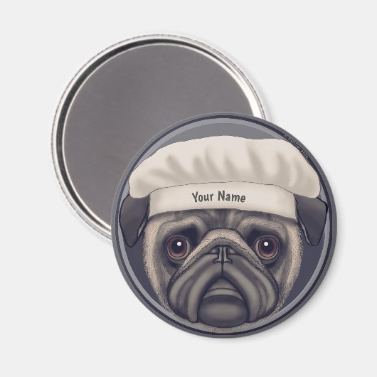 Pug Chef Magneet (Voorkant / Achterkant)