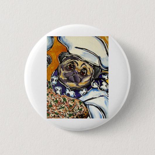 Pug Chef Ronde Button 5,7 Cm (Voorkant)