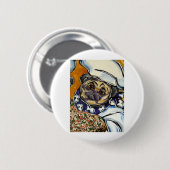 Pug Chef Ronde Button 5,7 Cm (Voorkant /achterkant)