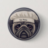 Pug Chef Ronde Button 5,7 Cm (Voorkant)