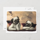 Pug Cherubs Geïnspireerd door Raphael Briefkaart (Voorkant / Achterkant)