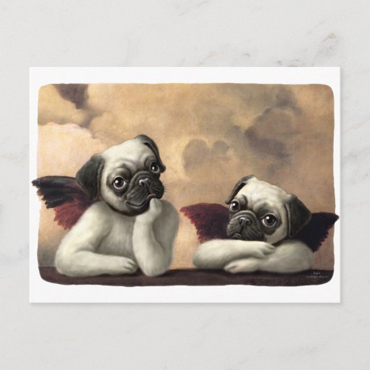 Pug Cherubs Geïnspireerd door Raphael Briefkaart (Voorkant)