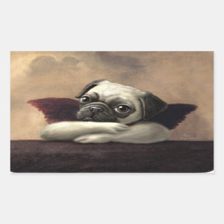 Pug Cherubs Geïnspireerd door Raphael Rechthoekige Sticker