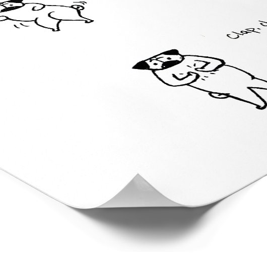 Pug Chicken Dance Poster (Hoek)