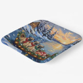 Pug Christmas Boat Holiday Papieren Bordje (Gebogen)