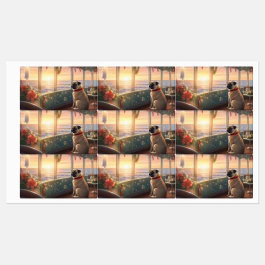 Pug Christmas Cruise: Pawsome Holiday Delight Labels (Vel)