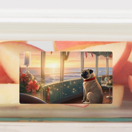 Pug Christmas Cruise: Pawsome Holiday Delight Labels (Aangebracht)