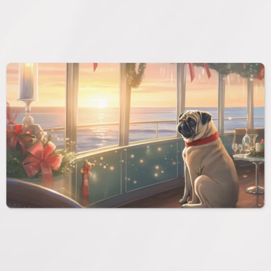 Pug Christmas Cruise: Pawsome Holiday Delight Labels (Design 1)
