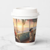 Pug Christmas Cruise: Pawsome Holiday Delight Papieren Bekers (Achterkant)