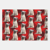 Pug Christmas Dog Red Buffalo Plaid Inpakpapier Vel (Voorkant 2)