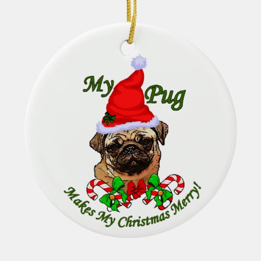 Pug Christmas Gifts Ornament (Voorkant)