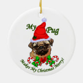 Pug Christmas Gifts Ornament (Achterkant)