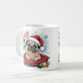 Pug Christmas Mug – Sleigh All Day Holiday Coffee Koffiemok (Voorkant links)