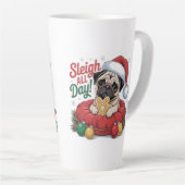 Pug Christmas Mug – Sleigh All Day Holiday Coffee Latte Mok (Rechterhoek)