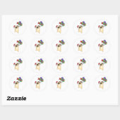 Pug Christmas Snow Winter animals Dogs Ronde Sticker (Vel)