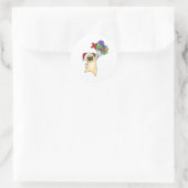 Pug Christmas Snow Winter animals Dogs Ronde Sticker (Tas)