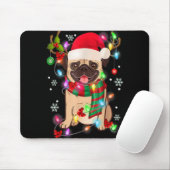 Pug Christmas Tree Lights Santa Dog Xmas Boys Pugm Muismat (Met muis)