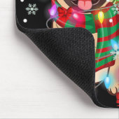 Pug Christmas Tree Lights Santa Dog Xmas Boys Pugm Muismat (Hoek)