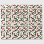 Pug Christmas Wrapping Paper Cadeaupapier (Vlak)