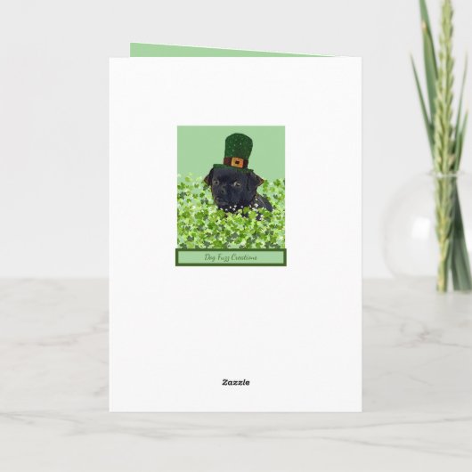 Pug Chug Dog St. Patrick's Day Kaart (Achterkant)
