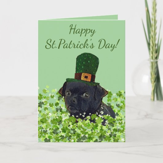 Pug Chug Dog St. Patrick's Day Kaart (Voorkant)