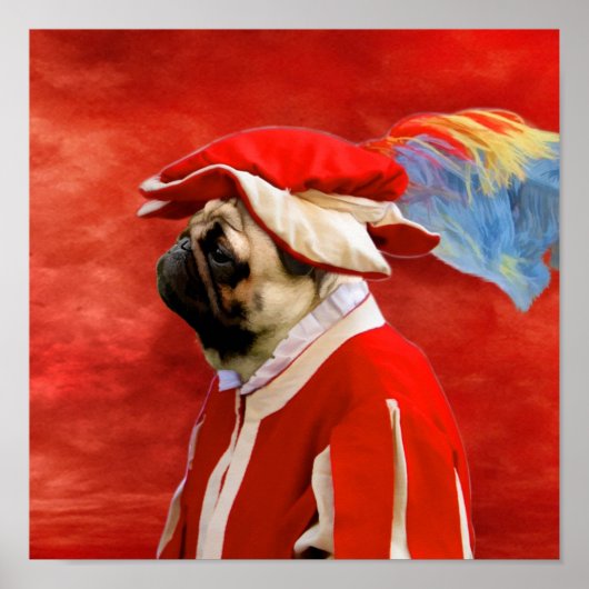 Pug Civil War Soldaat Print (Voorkant)