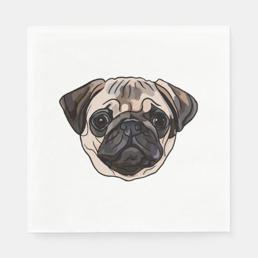 Pug Classic T-Shirt Servet (Voorkant)