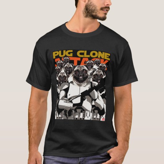 Pug Clone Attack Classic T-Shirt 629 (Voorkant)