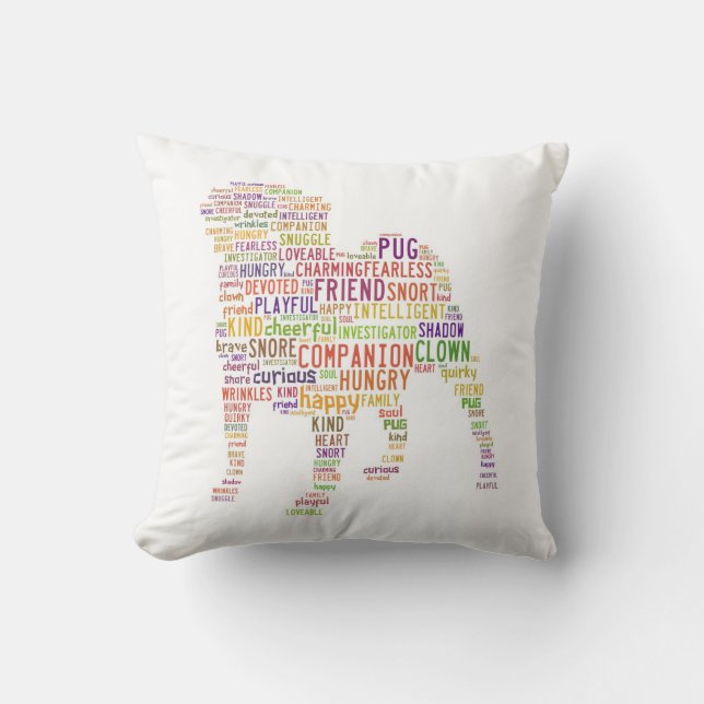 Pug Cloud Pillow Kussen (Voorkant)