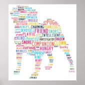 Pug Cloud Poster (Voorkant)