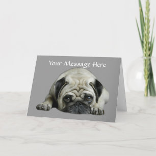 Pug Clown bij het Wenskaart van het Hart Kaart