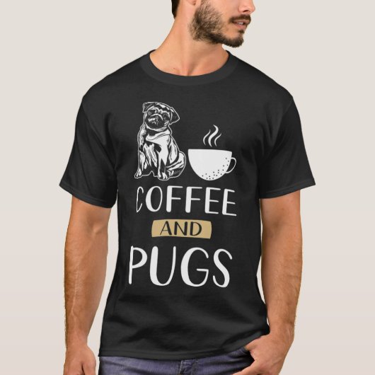 Pug Coffee kat T-shirt (Voorkant)