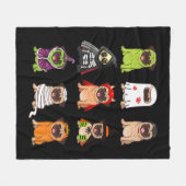 Pug Collectie Happy Pugoween Halloween Spooky Cos Fleece Deken (Voorkant (Horizontaal))
