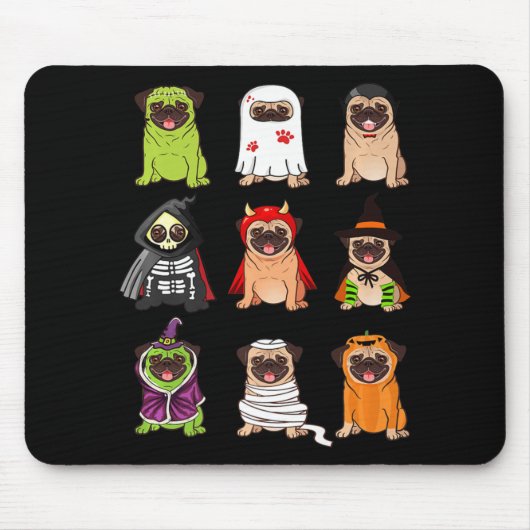 Pug Collectie Happy Pugoween Halloween Spooky Cos Muismat (Voorkant)