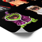 Pug Collectie Happy Pugoween Halloween Spooky Cos Poster (Hoek)