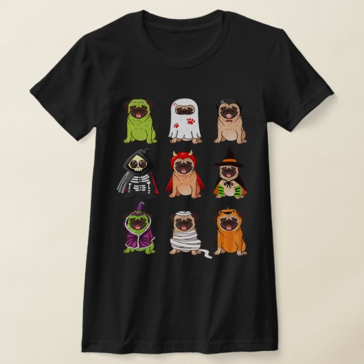 Pug Collectie Happy Pugoween Halloween Spooky Cos T-shirt (Laagn)