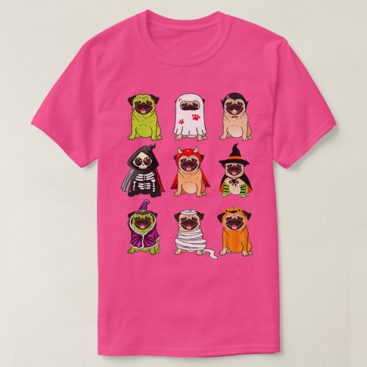Pug Collection Happy Pug-o-ween Halloween Spooky C T-shirt (Design voorkant)