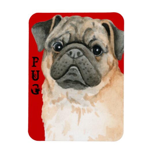 Pug Color Block Magneet (Verticaal)