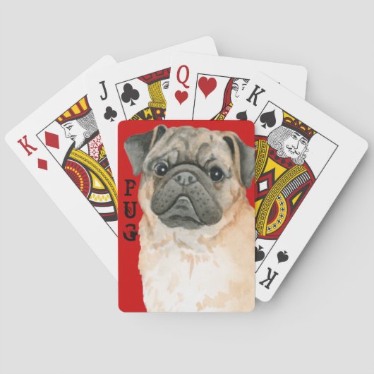 Pug Color Block Pokerkaarten (Achterkant)