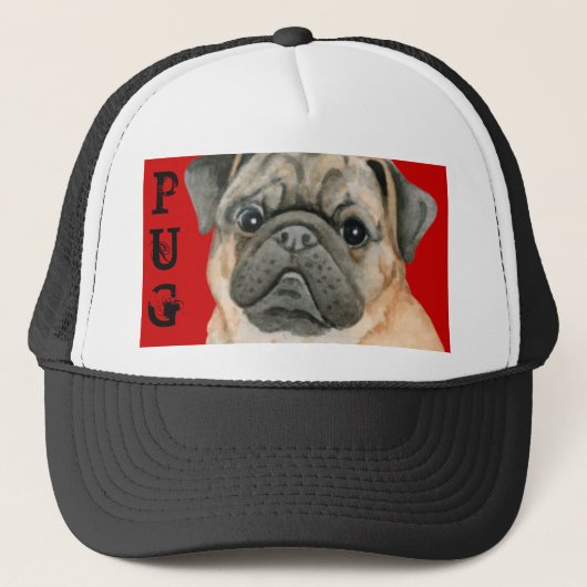 Pug Color Block Trucker Pet (Voorkant)