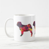 Pug Colorful Geometric Pattern Silhouette Koffiemok (Links)