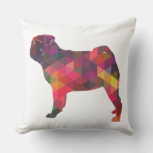 Pug Colorful Geometric Pattern Silhouette