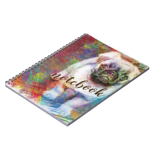 Pug Colorful Sketch Notitieboek (Linkerzijde)