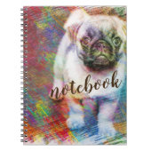 Pug Colorful Sketch Notitieboek (Voorkant)